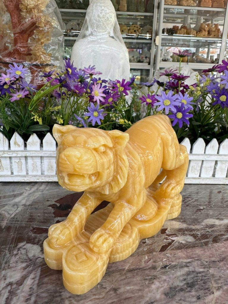 Tượng con hổ, cọp giáp phong thủy đá ngọc hoàng long trang trí phòng ...