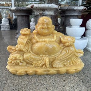 Tượng phật Di Lặc ngồi đá ngọc Hoàng Long - Dài 50 cm