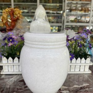 Hủ đựng tro cốt đá cẩm thạch trắng