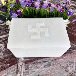 Hủ đựng tro cốt phật giáo đá trắng size lớn