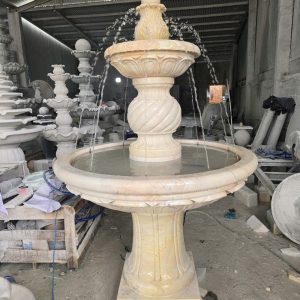 Thác nước, Đài phun nước phong thủy luân hồi đá vàng cà rốt - Cao 1,8 m