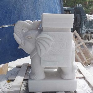 Cặp đôn voi trang trí đá cẩm thạch trắng - Dài 61cm